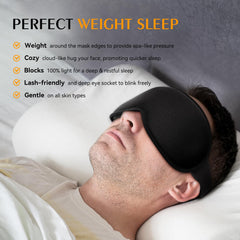 FACEMOON weighted eye mask includes earplugs for serene light-free rest