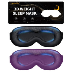 FACEMOON weighted sleeping mask in black with 3D contour for comfortable blackout.