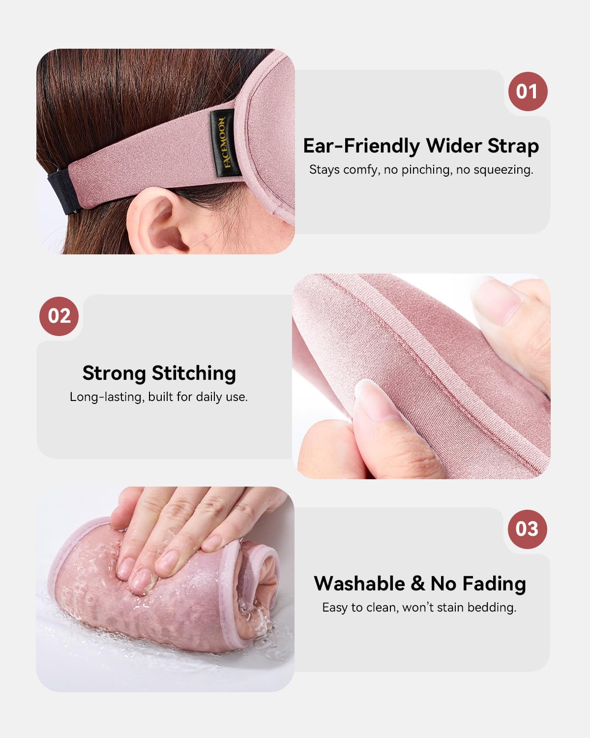 FACEMOON zonas de alivio para orejas para descansar sin dolor.