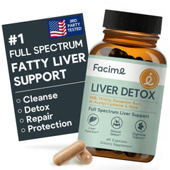 Facime Liver Cleanse bottle promotes daily liver support for overall wellness.
