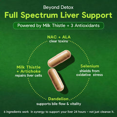 Close-up of Facime ingredients showing Milk Thistle, NAC, ALA, and more.