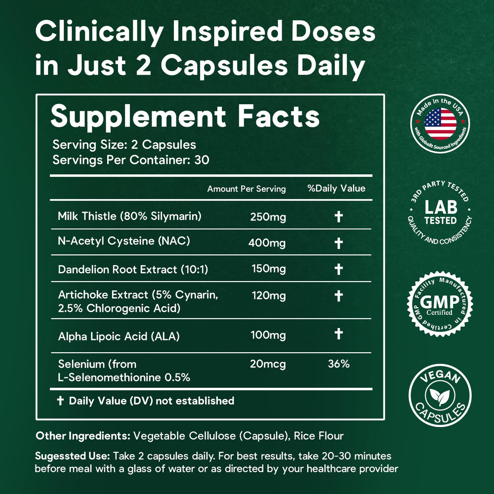 Facime liver cleanse bottle labeled Made in USA for premium quality.