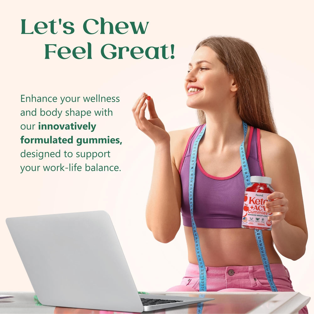 Gummies package highlights clean-label, sugar-free ingredients for keto-friendly living.