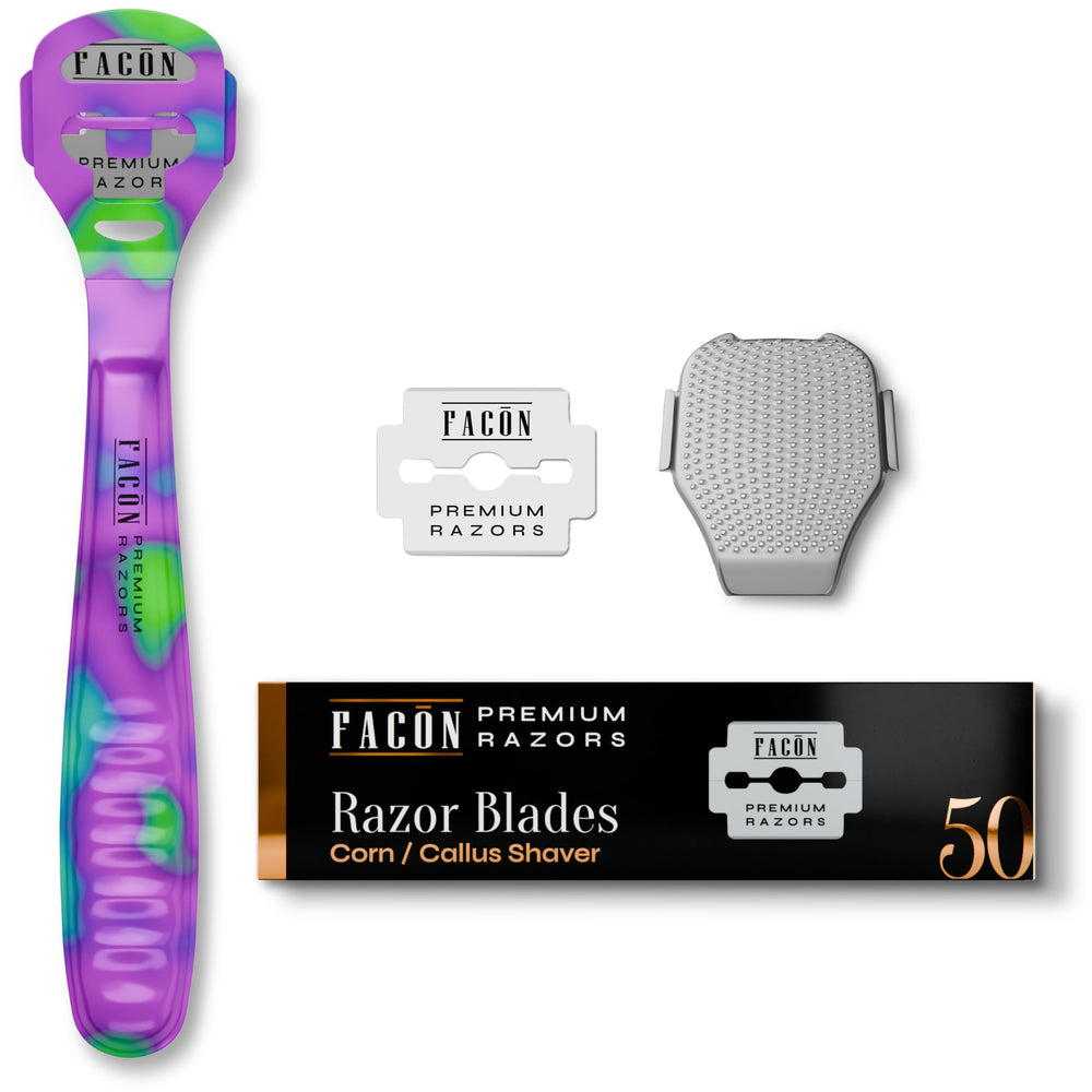 Facón afilador profesional de callos, 50 láminas, para pies y manos, precisión duradera.