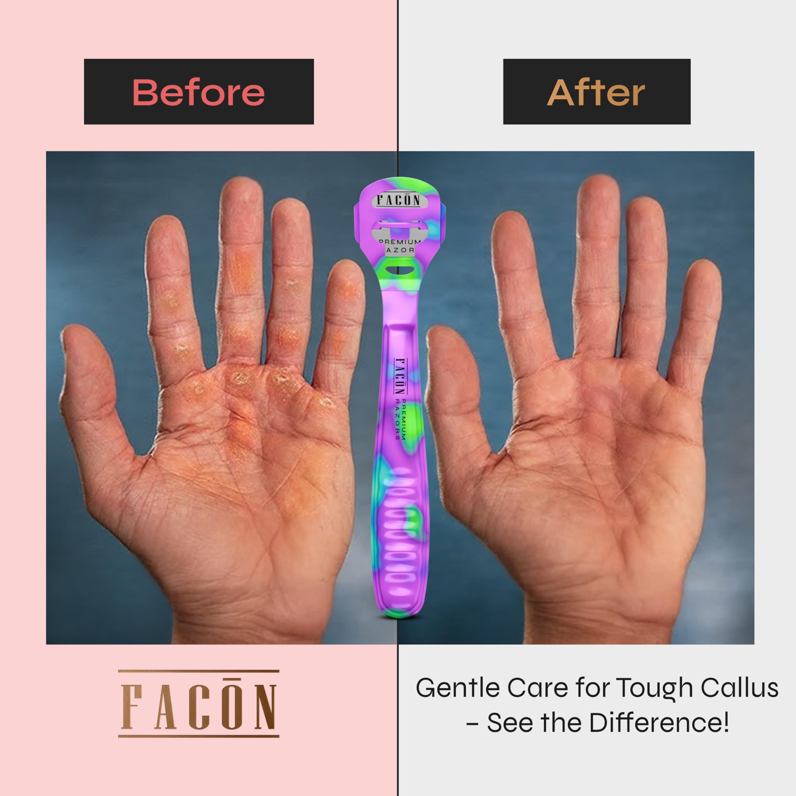 Facón profesional para pies y manos, diseño ergonómico para uso cómodo y seguro en pedicure.