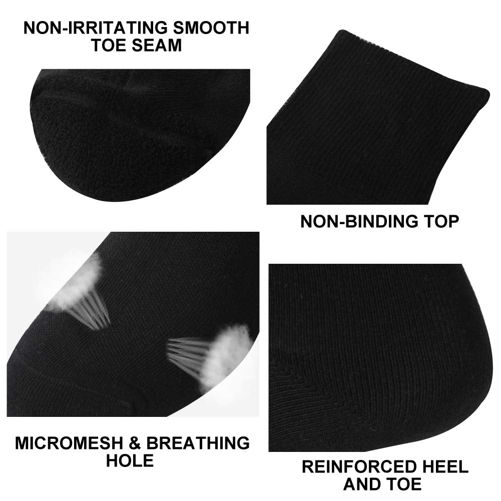 Facool Crew Diabetic Socks, mesh ventilation top promotes airflow and freshness.
