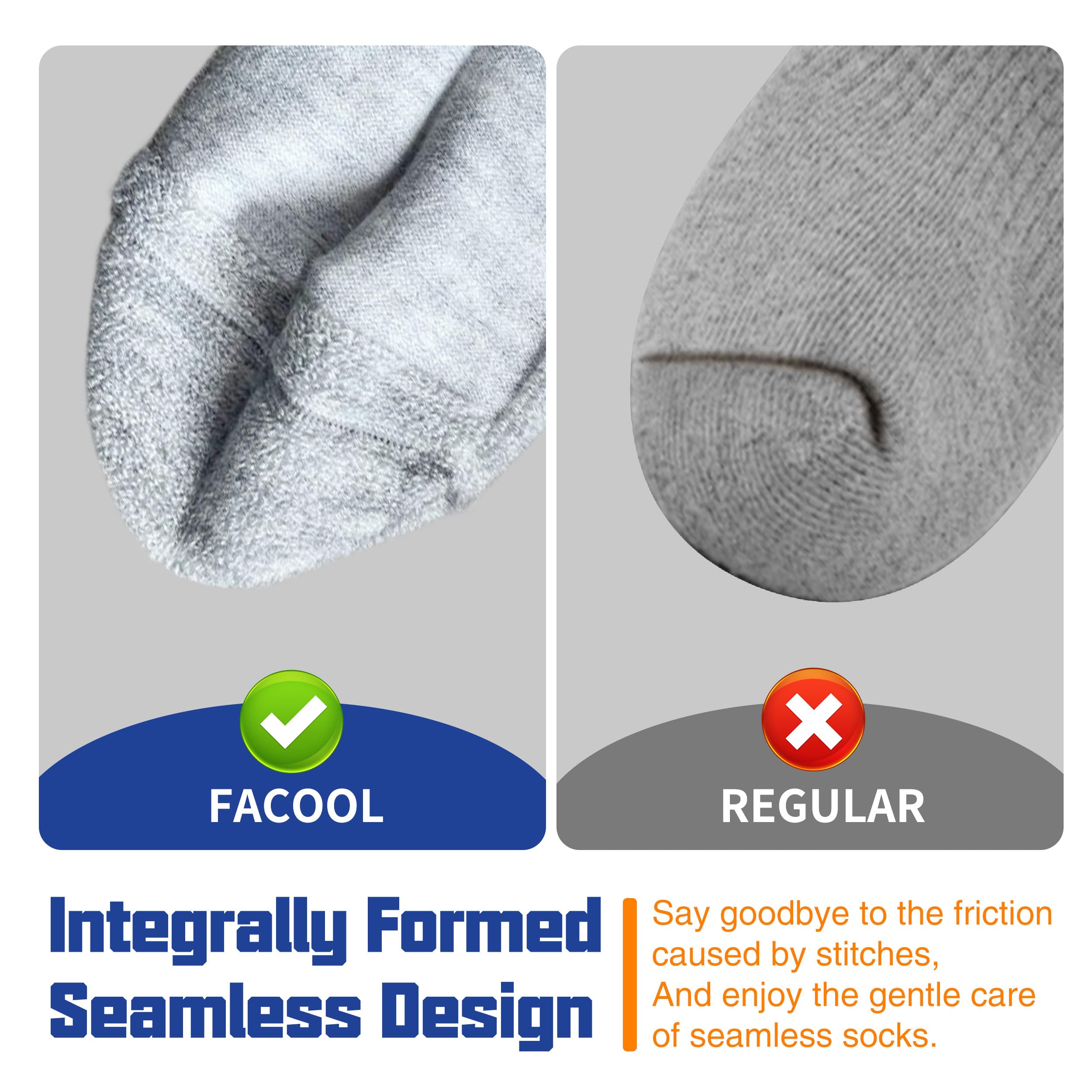 Facool diabetic socks lightweight-breathable keep feet cool in summer.