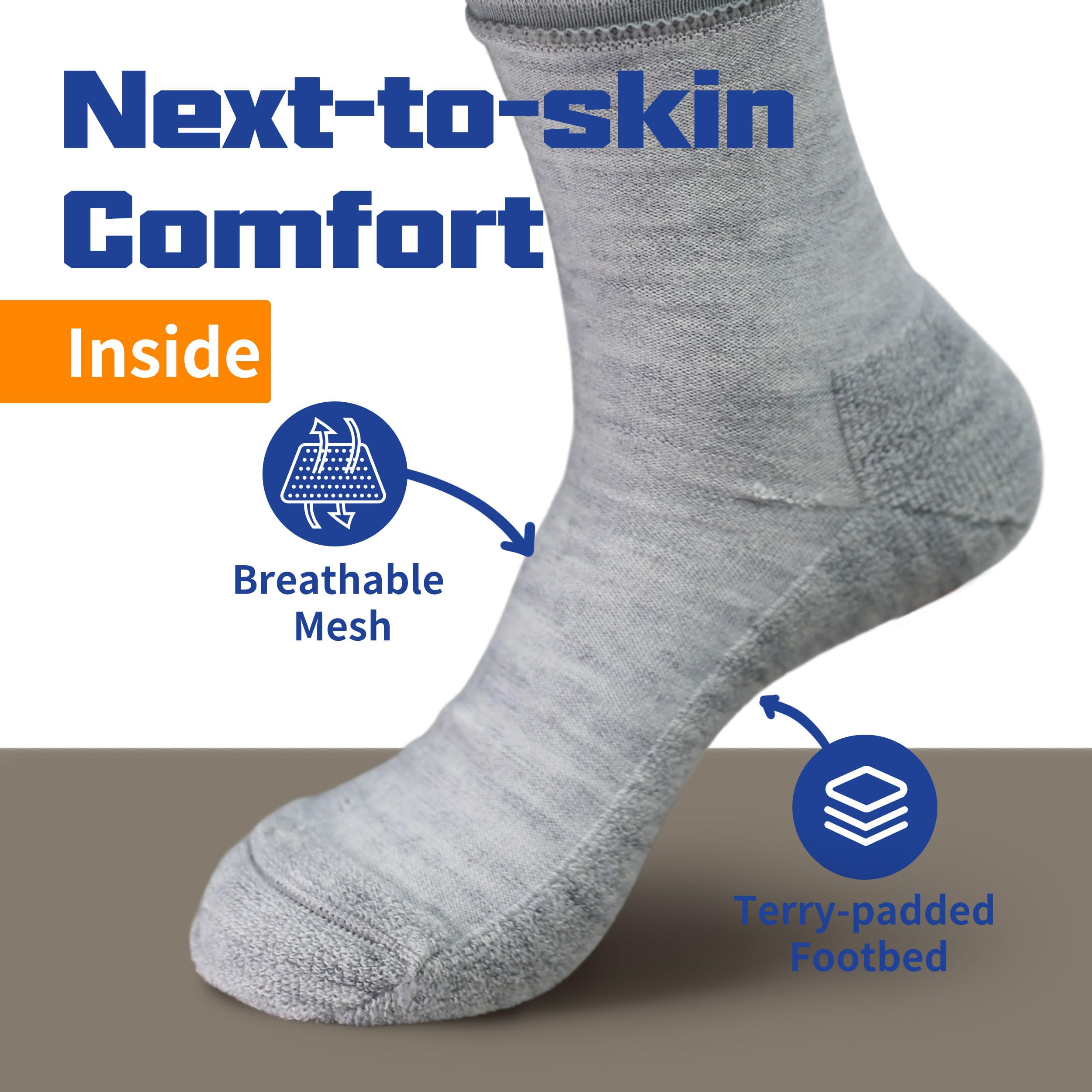 Facool diabetic socks seamless toe reduces rubbing and irritation.