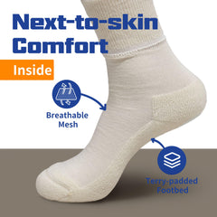 Facool seamless-toe diabetic sock closeup reduces irritation and chafing.