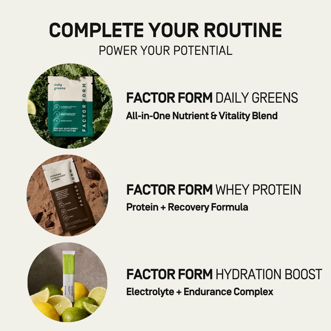 Factor Form no added sugar, naturally sweetened with stevia