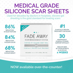 Fade Away silicone scar sheets cut-to-size being applied on scar.