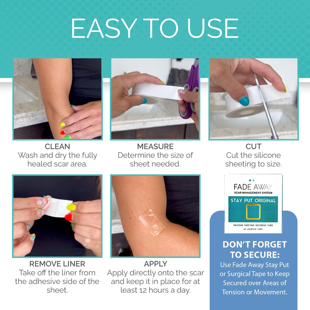 Fade Away silicone scar sheets reusable and thin for daily use.