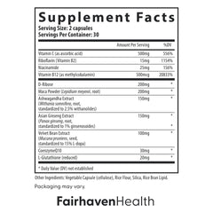 Vitamins and antioxidants like vitamin C and CoQ10 emphasize essential nutrients