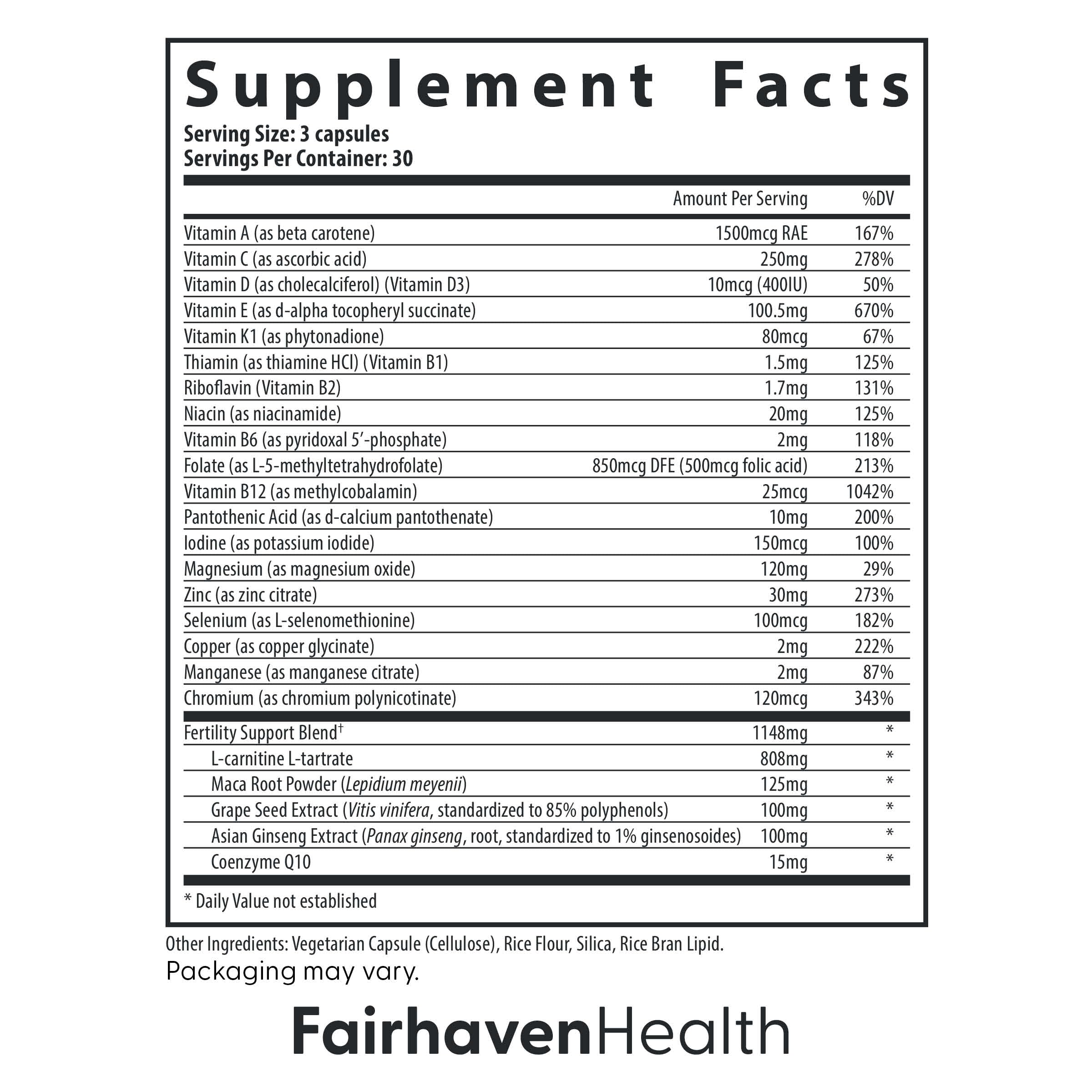 Fairhaven Health FertilAid for Men methylfolate component highlighted for nutrient bioavailability