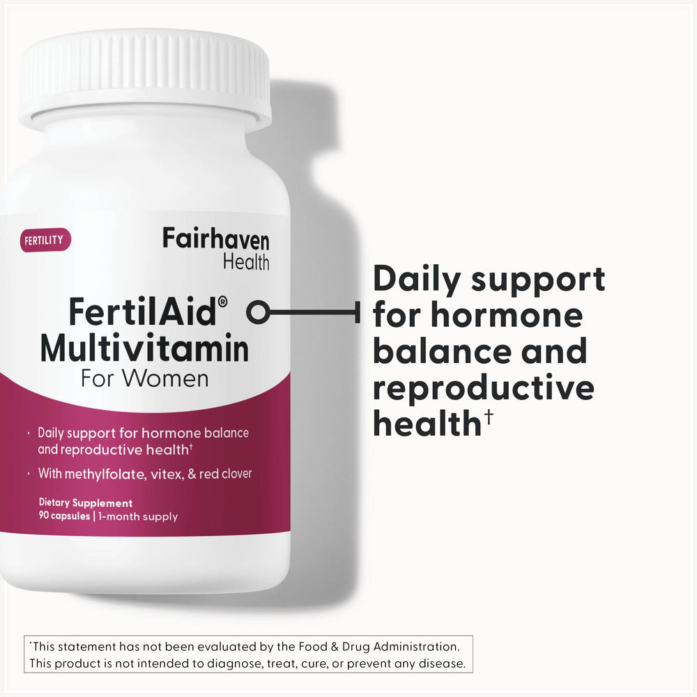 FertilAid for Women capsules closeup highlighting herbal blend