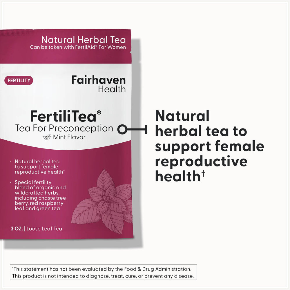FertiliTea loose leaf blend ready to steep for daily use.