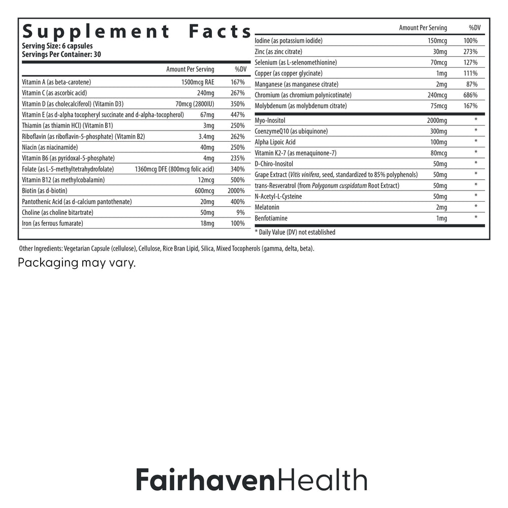 FH Pro for Women bottle beside nutrition panel emphasizes antioxidants