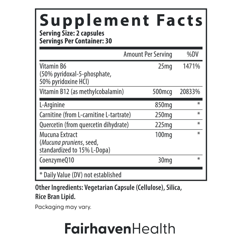 MotilityBoost label highlights B vitamins and nutritional components for wellness.