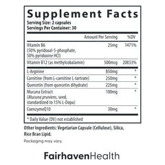 MotilityBoost label highlights B vitamins and nutritional components for wellness.