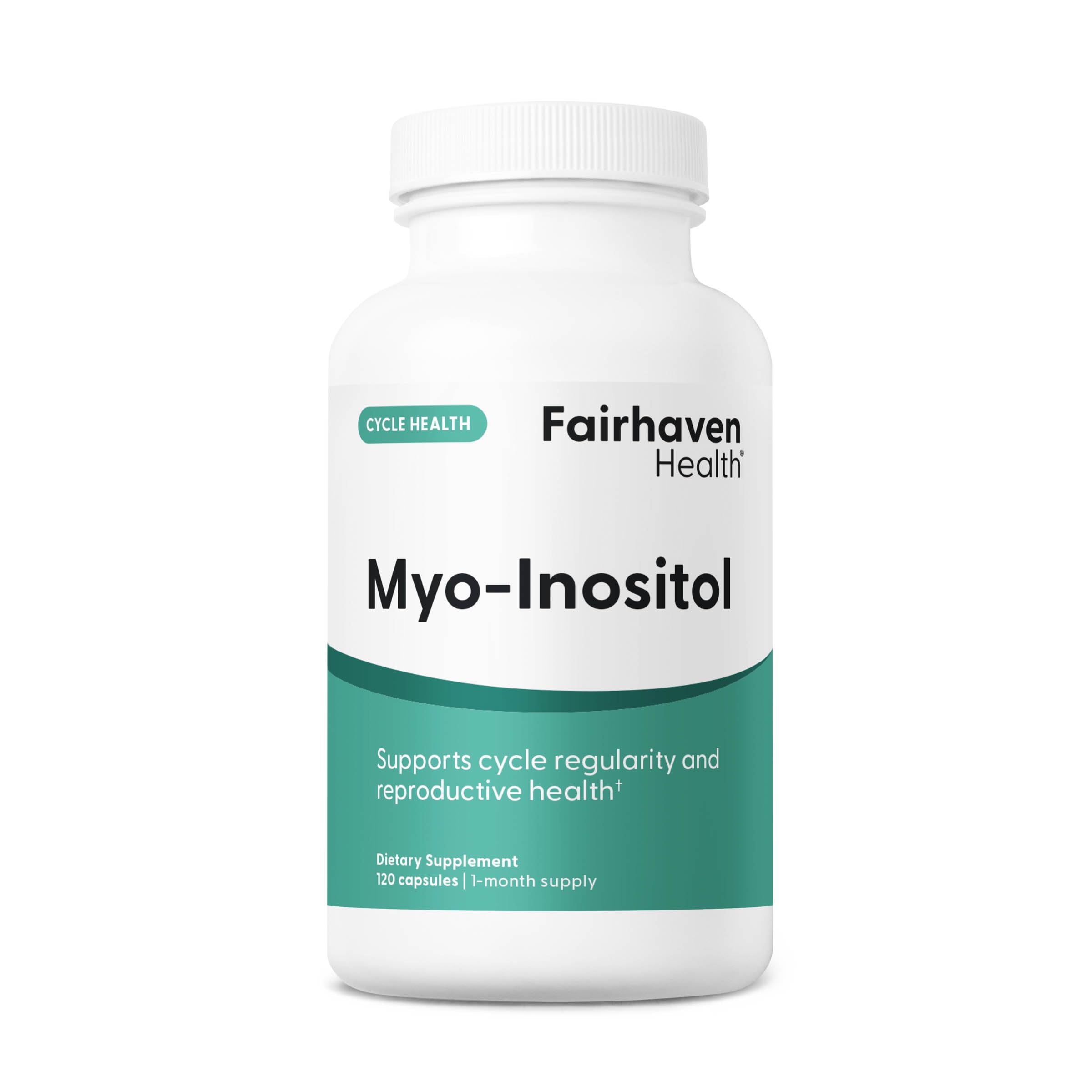 Fairhaven Health Myo-Inositol bottle for daily wellness support.