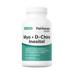 Fairhaven Health Myo-Inositol D-Chiro bottle pour showing easy daily use