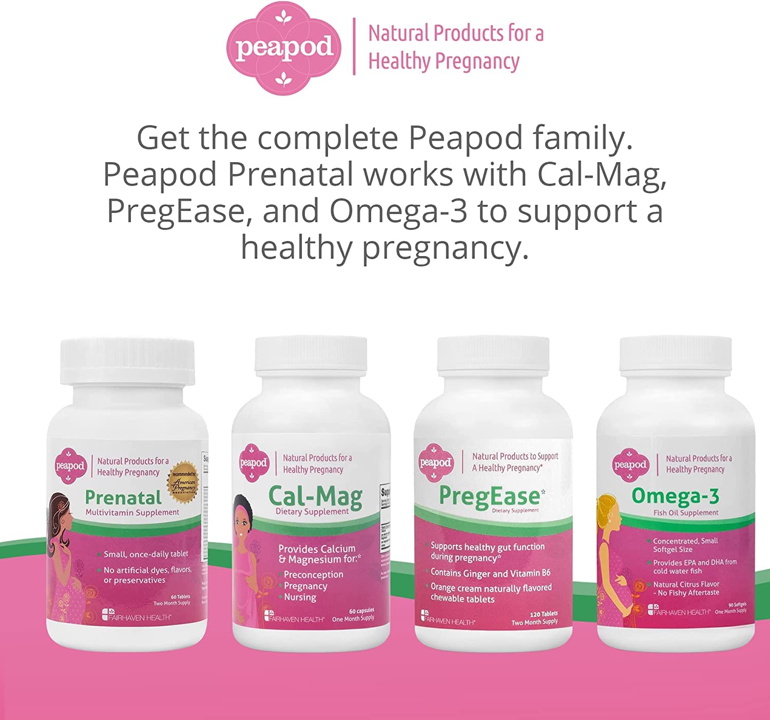 Two-month supply bottle illustrating value and ongoing pregnancy support.