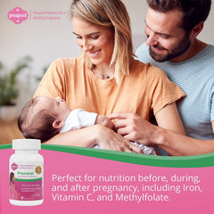 Vanilla-coated prenatal vitamin image emphasizing pleasant taste and convenient daily routine.