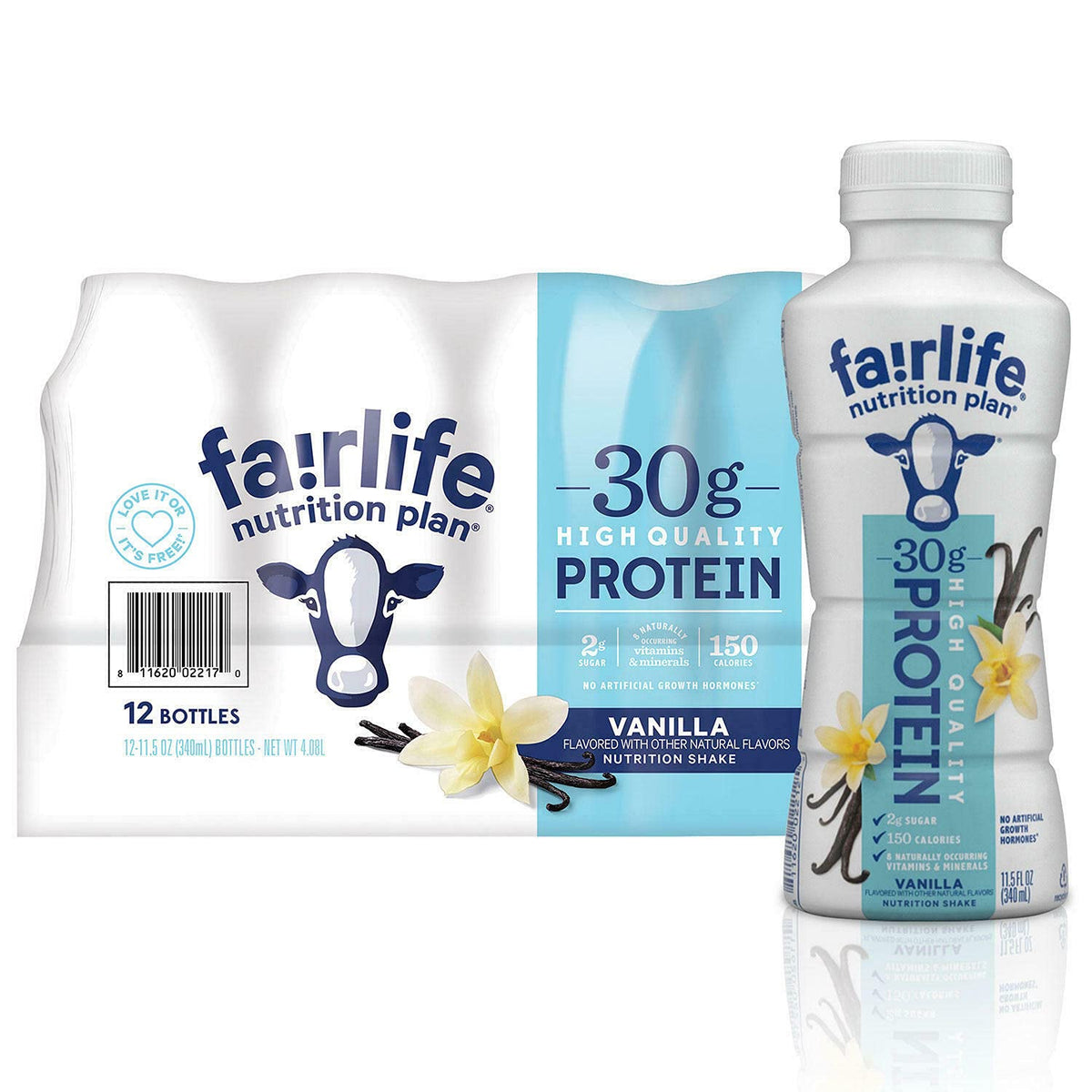 Fairlife Nutrition Plan vanilla bottle front view highlighting protein content