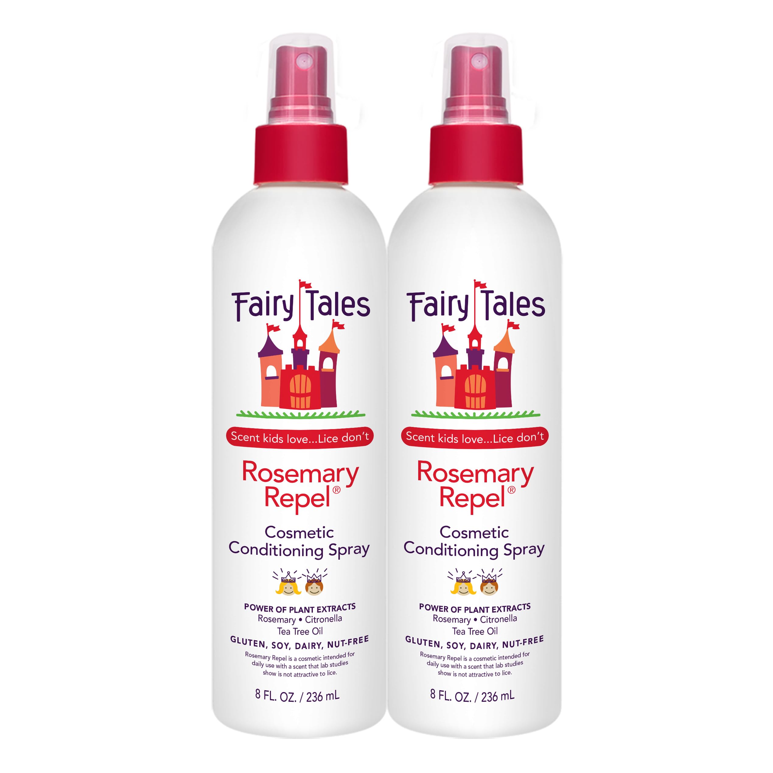 Fairy Tales Rosemary Repel daily spray bottle detangles hair with kid friendly scent.