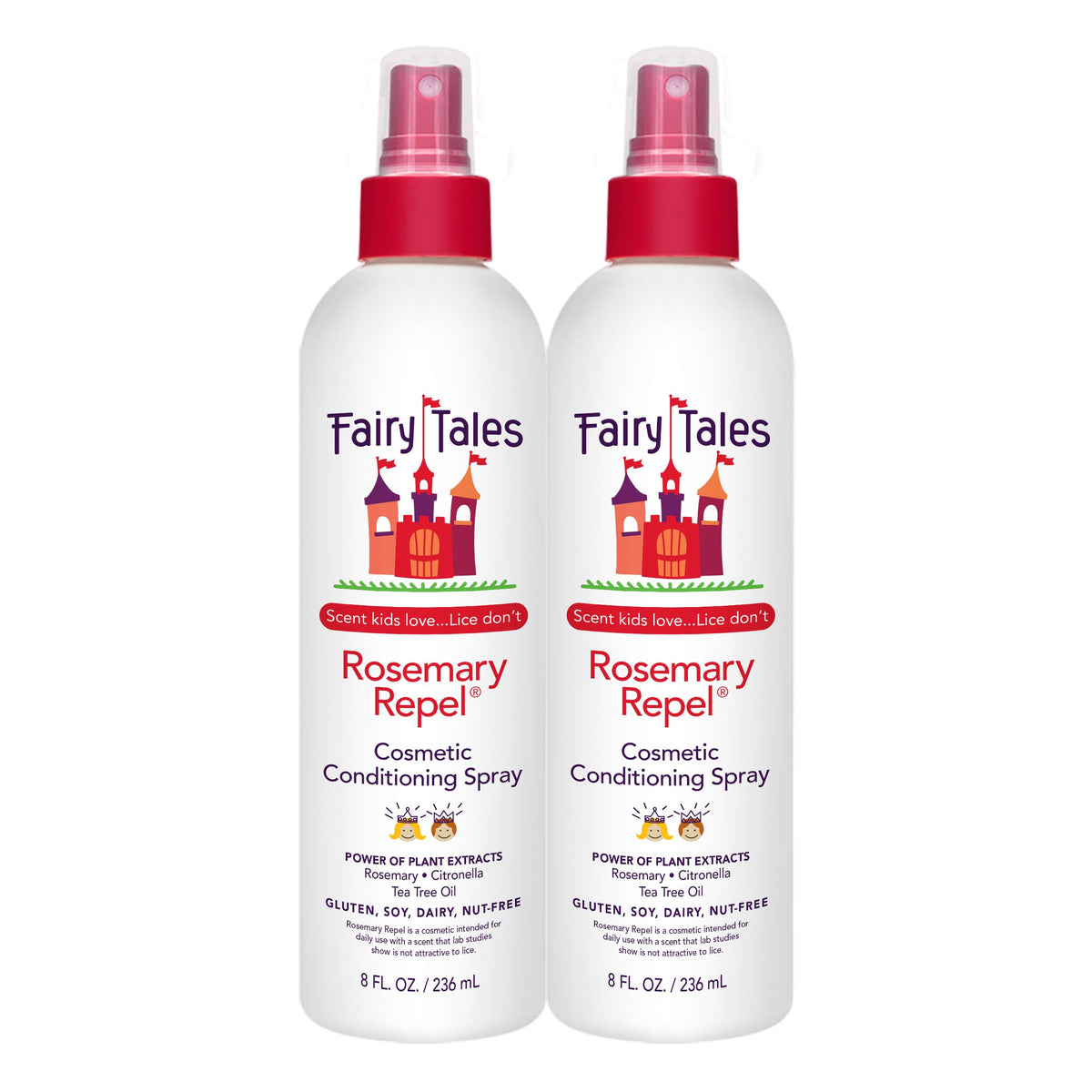 Fairy Tales Rosemary Repel daily spray bottle detangles hair with kid friendly scent.