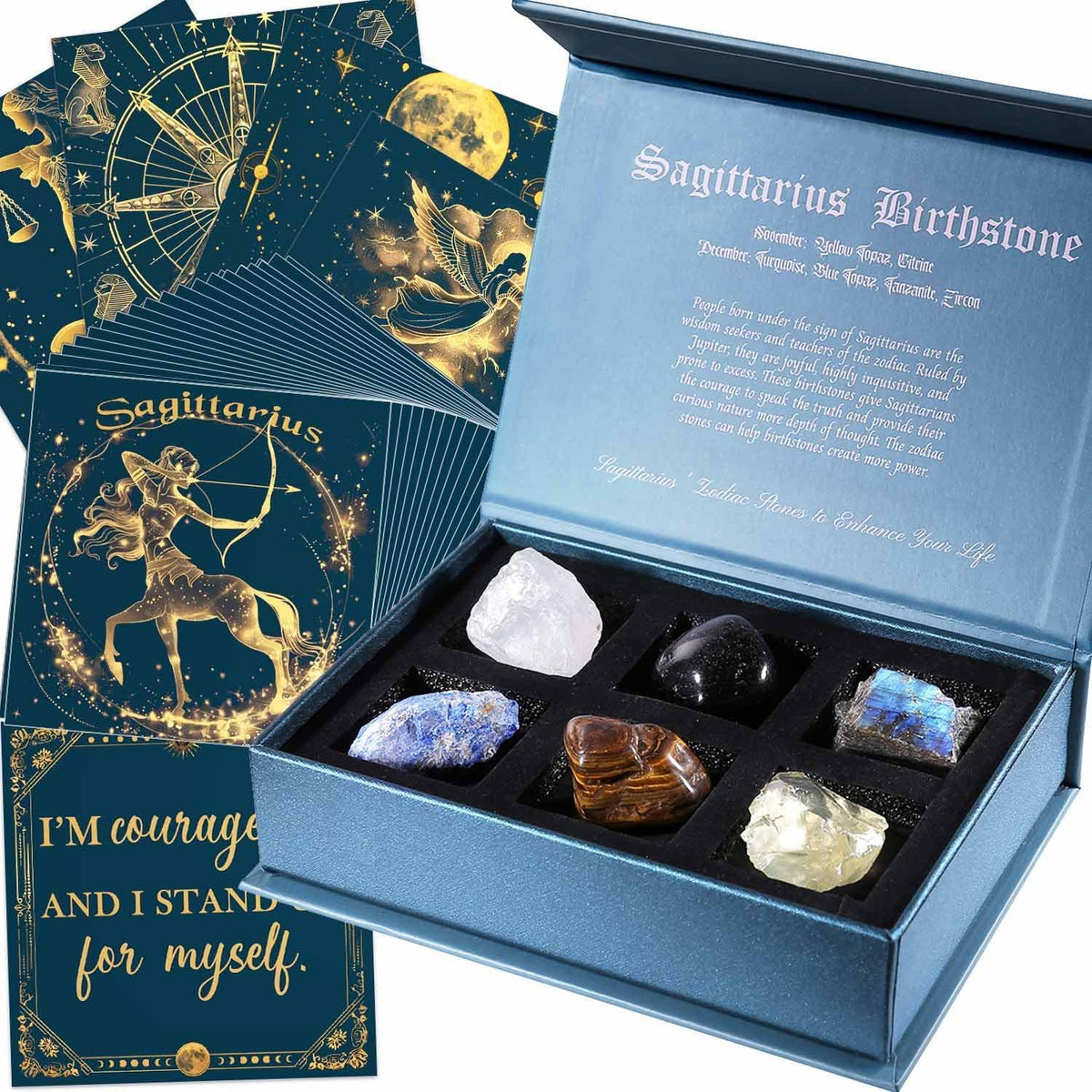 Faivykyd Sagittarius crystal set ready for birthday energy and focus.