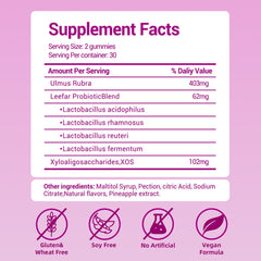 Faizalybova gummies bottle back label shows vegan gluten-free formula and ingredients