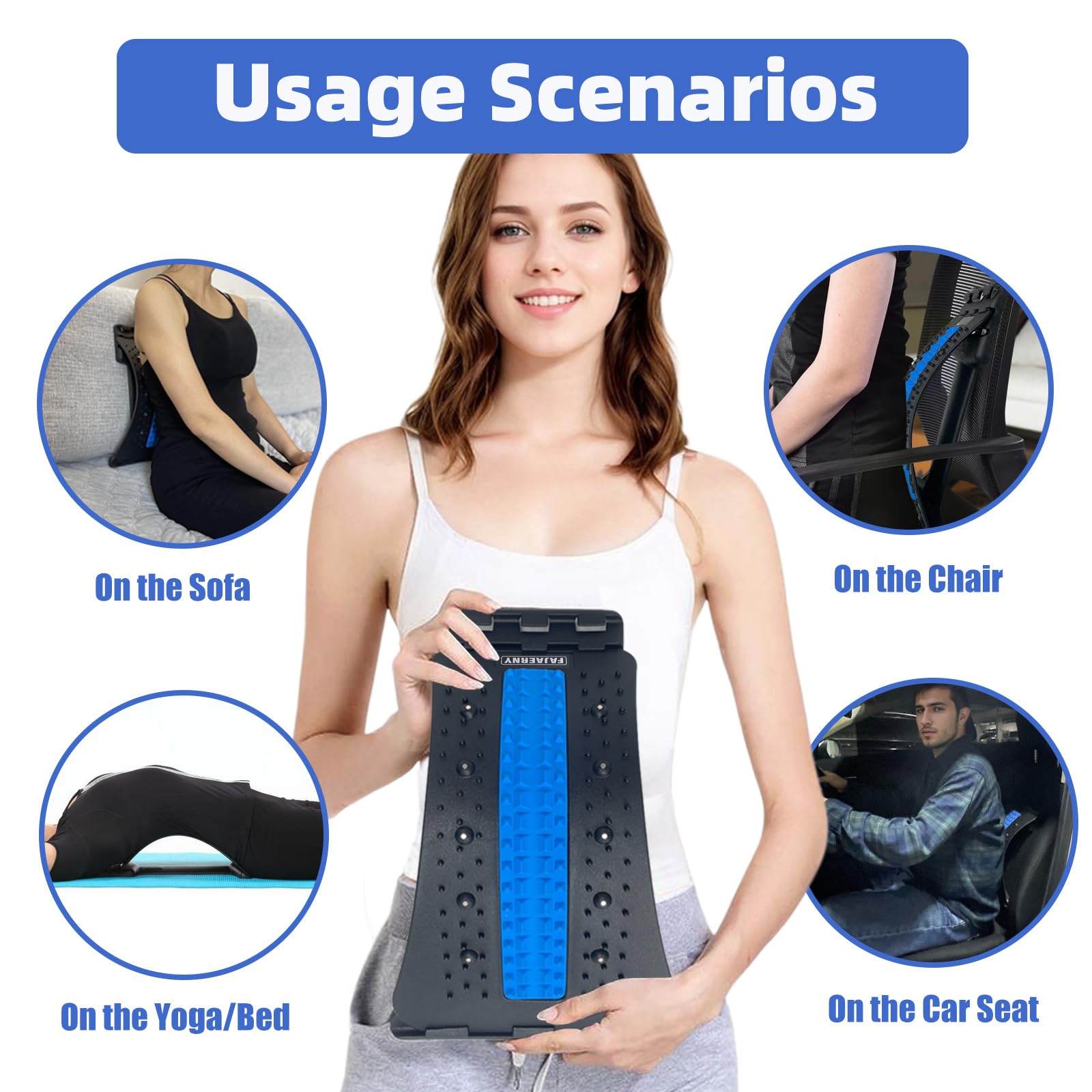 FAJAERNY Back Stretcher folds flat for easy portability