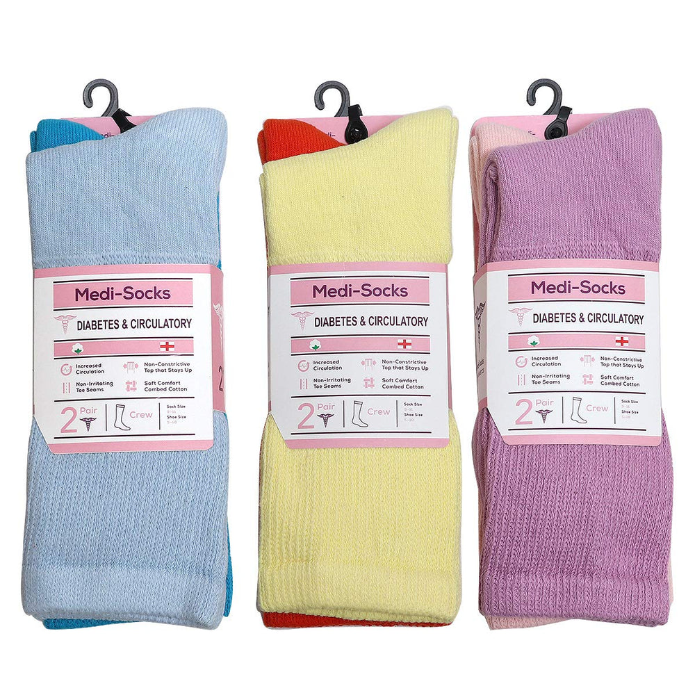 Falari Women Diabetic Socks six-pair pack for home and travel.