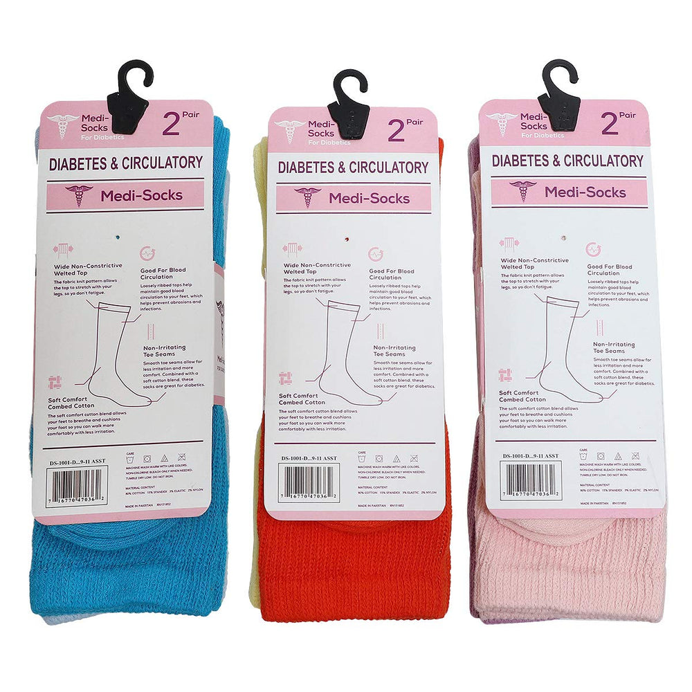 Falari Women Diabetic Socks with non-irritating toe seams minimize irritation during wear.