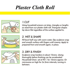 Falling in Art plaster roll textured art emphasizing versatile, adjustable sizing for crafts.