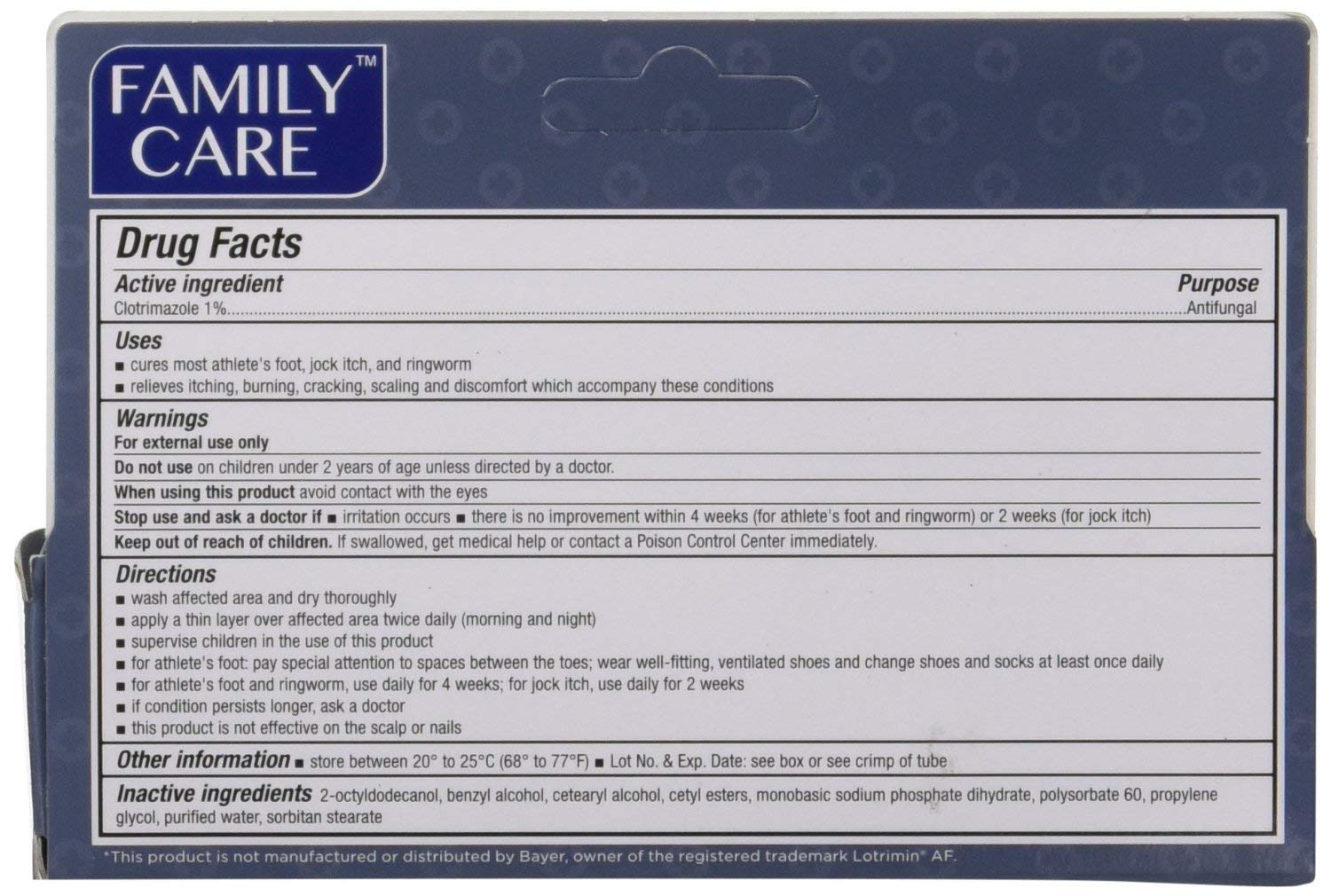 Family Care 2-pack packaging with two 1 oz tubes for home use.