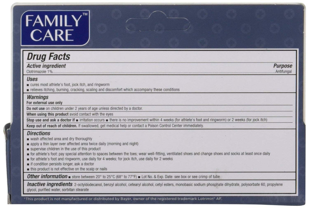 Family Care 2-pack packaging with two 1 oz tubes for home use.