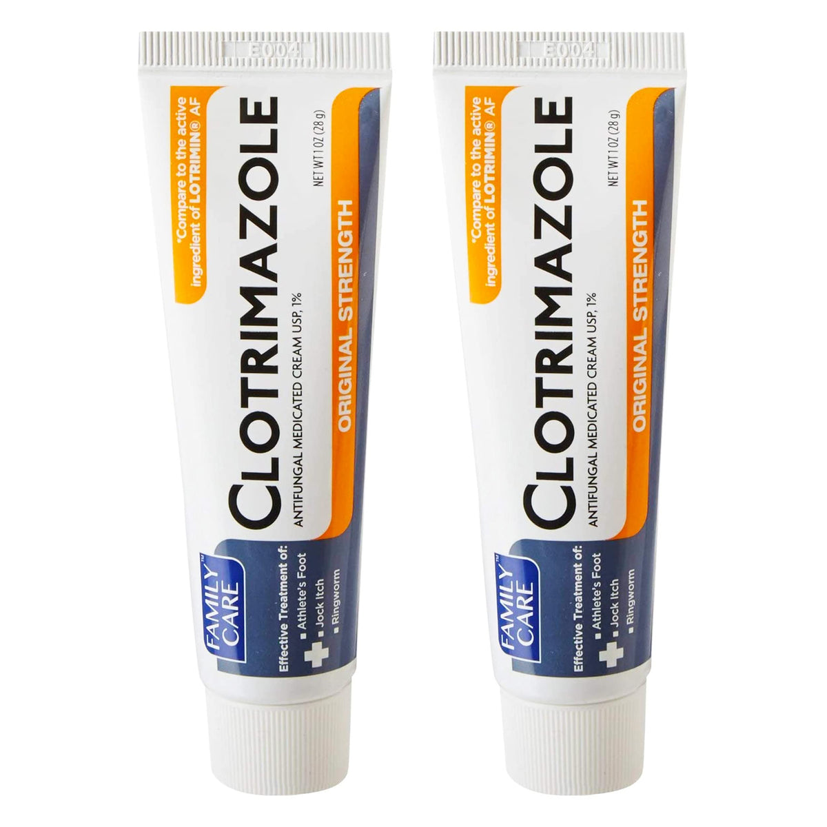 Family Care Clotrimazole anti-fungal cream two-pack tubes for convenient fungal care at home