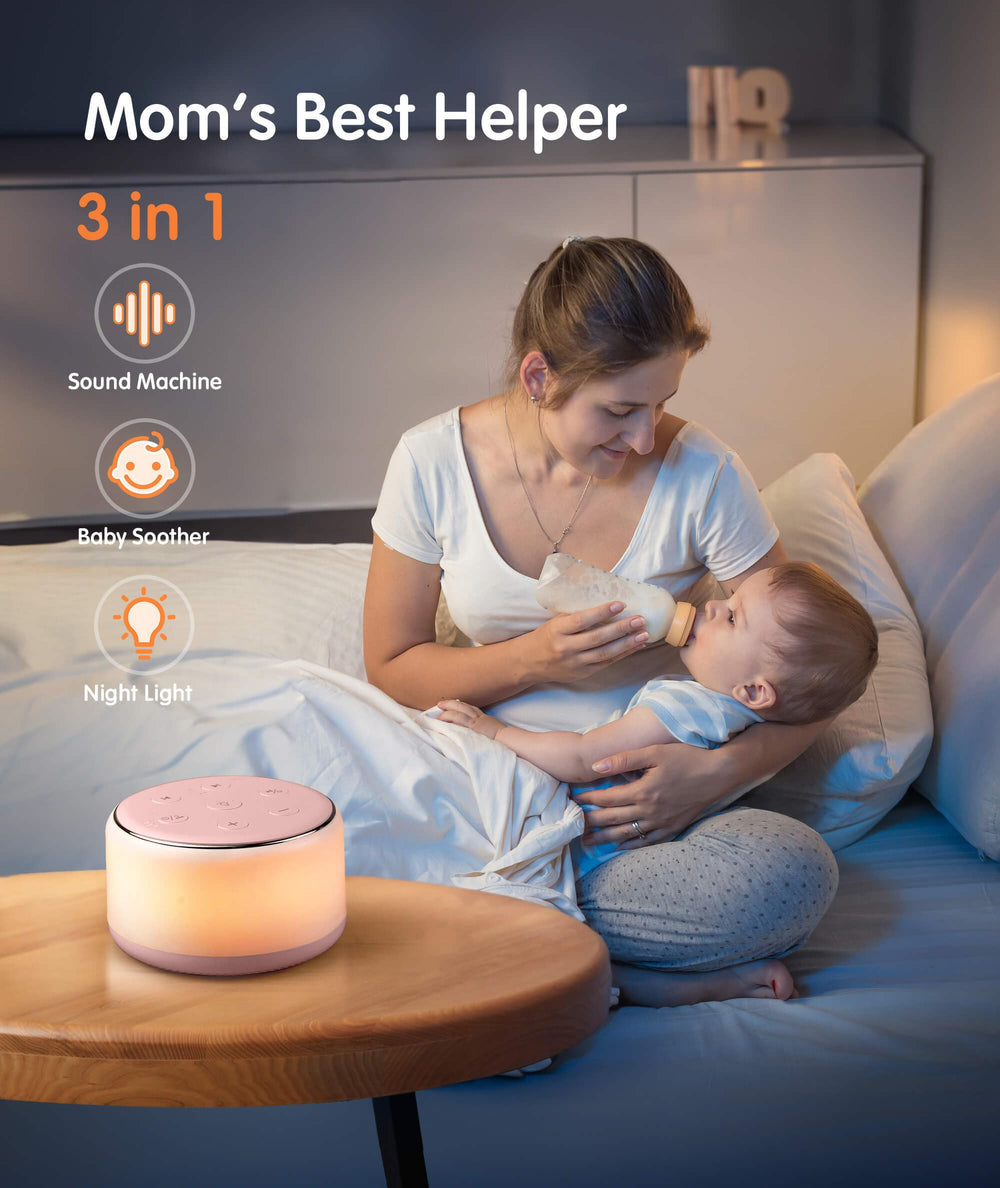 FamiSym 7-color night light glows softly during midnight feeds.