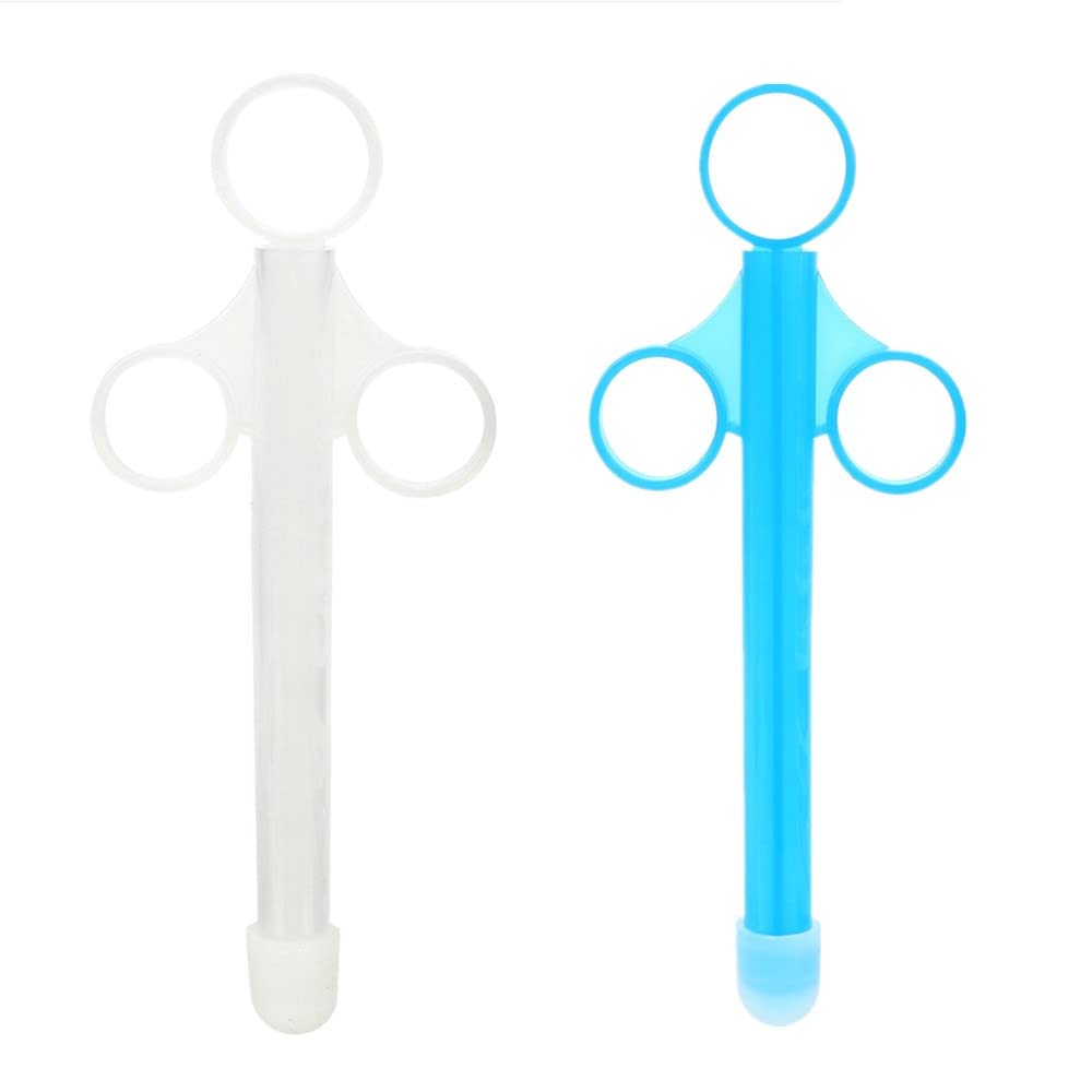 Famolay lube applicator blue 10ml scale enables precise, one-handed lubrication.