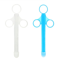 Famolay lube applicator blue 10ml scale enables precise, one-handed lubrication.