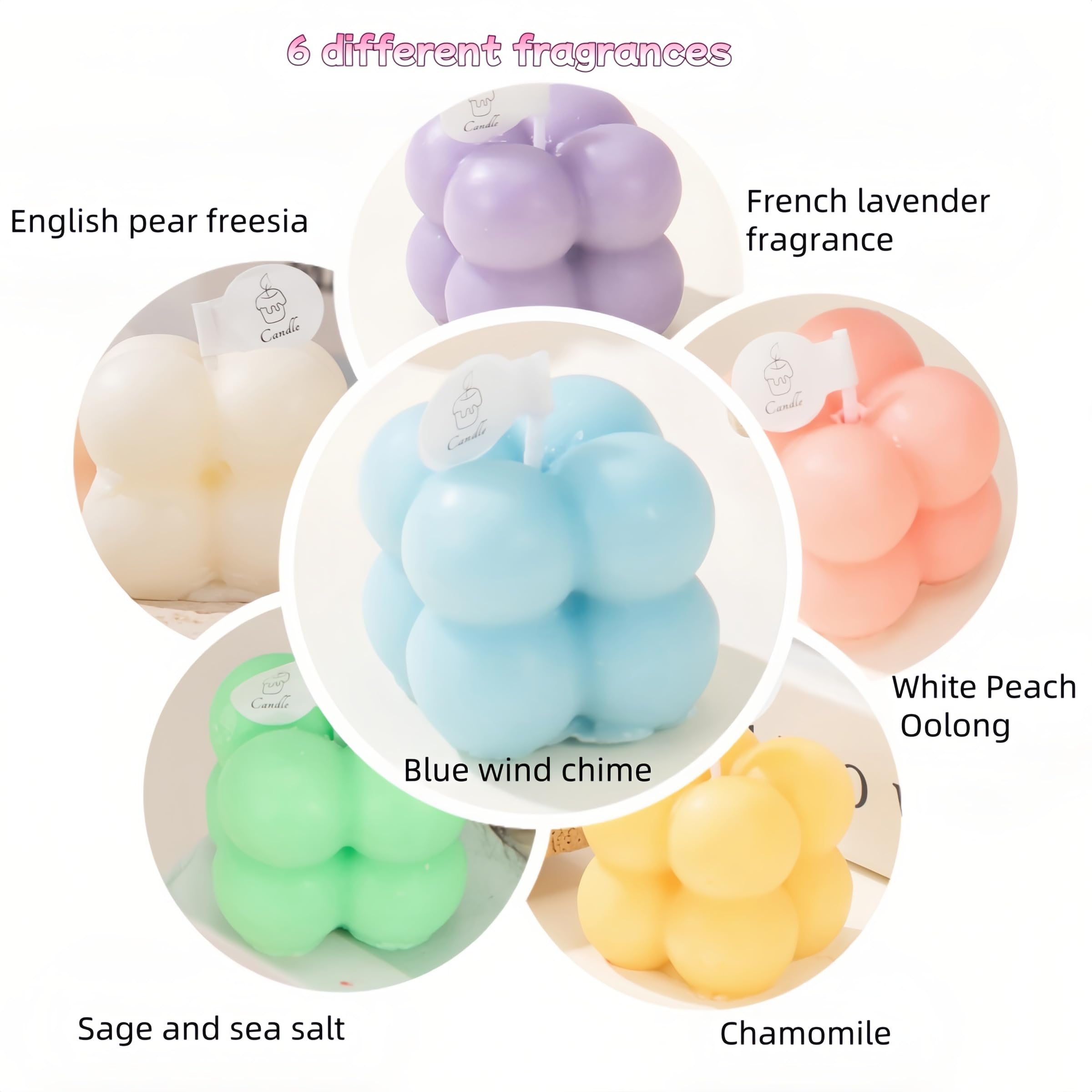 FANBODTA Bubble-shaped pastel candles collection creates chic decor.