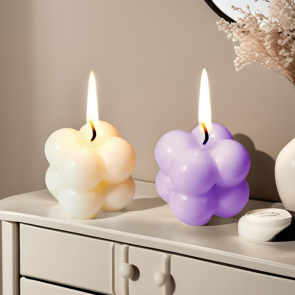 FANBODTA Peach mini cube candle for uplifting mood during activities.