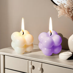 FANBODTA Peach mini cube candle for uplifting mood during activities.