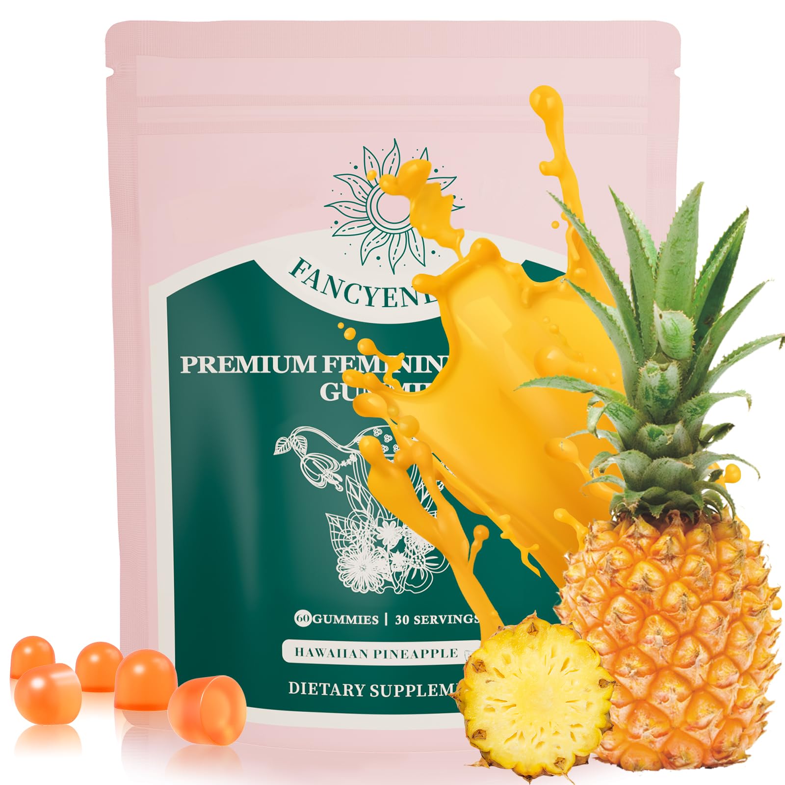 FANCYENERGY Premium Feminine Balance Gummies bottle for easy daily PH balance and immune support.