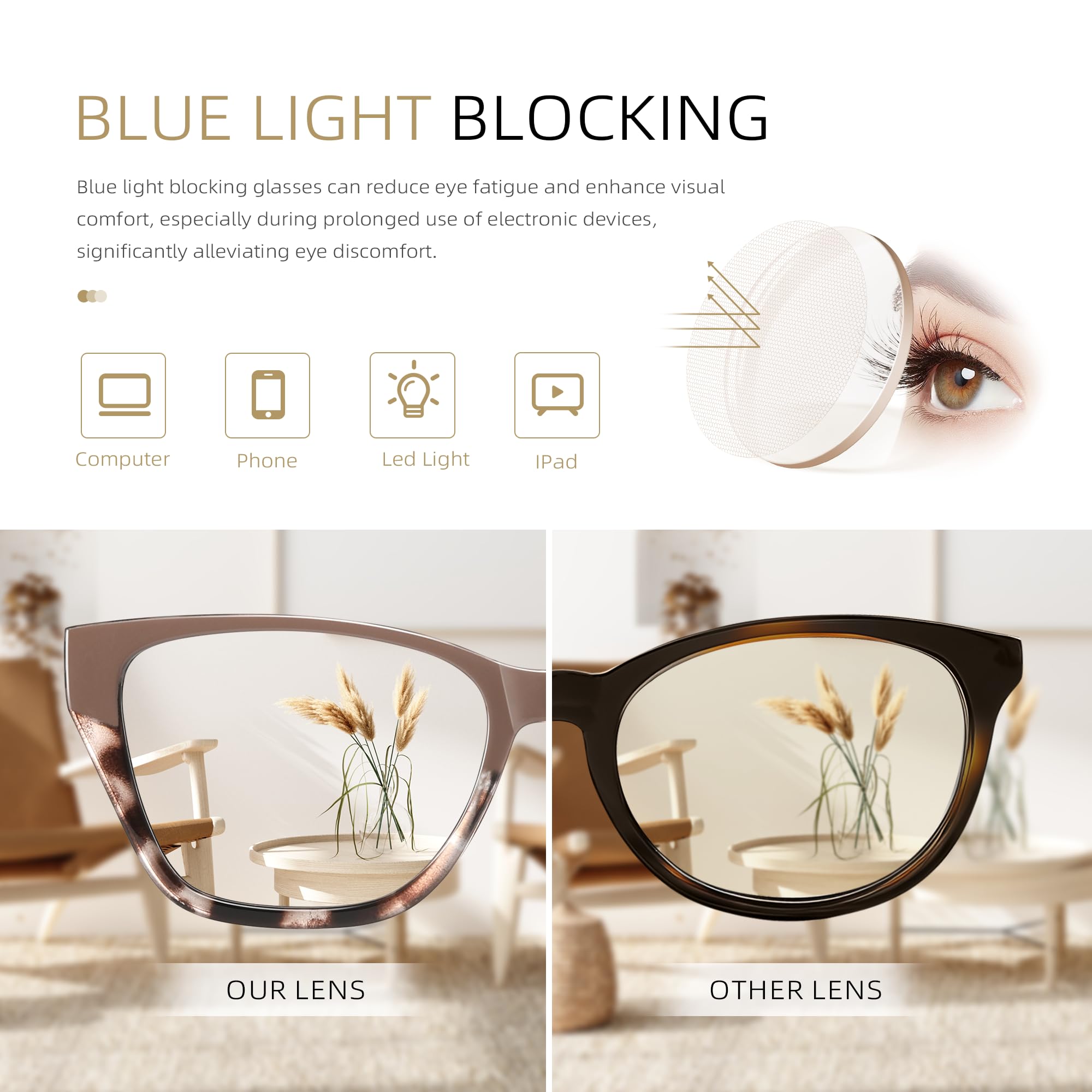 FancyFlower soft case protects glasses during travel and storage.