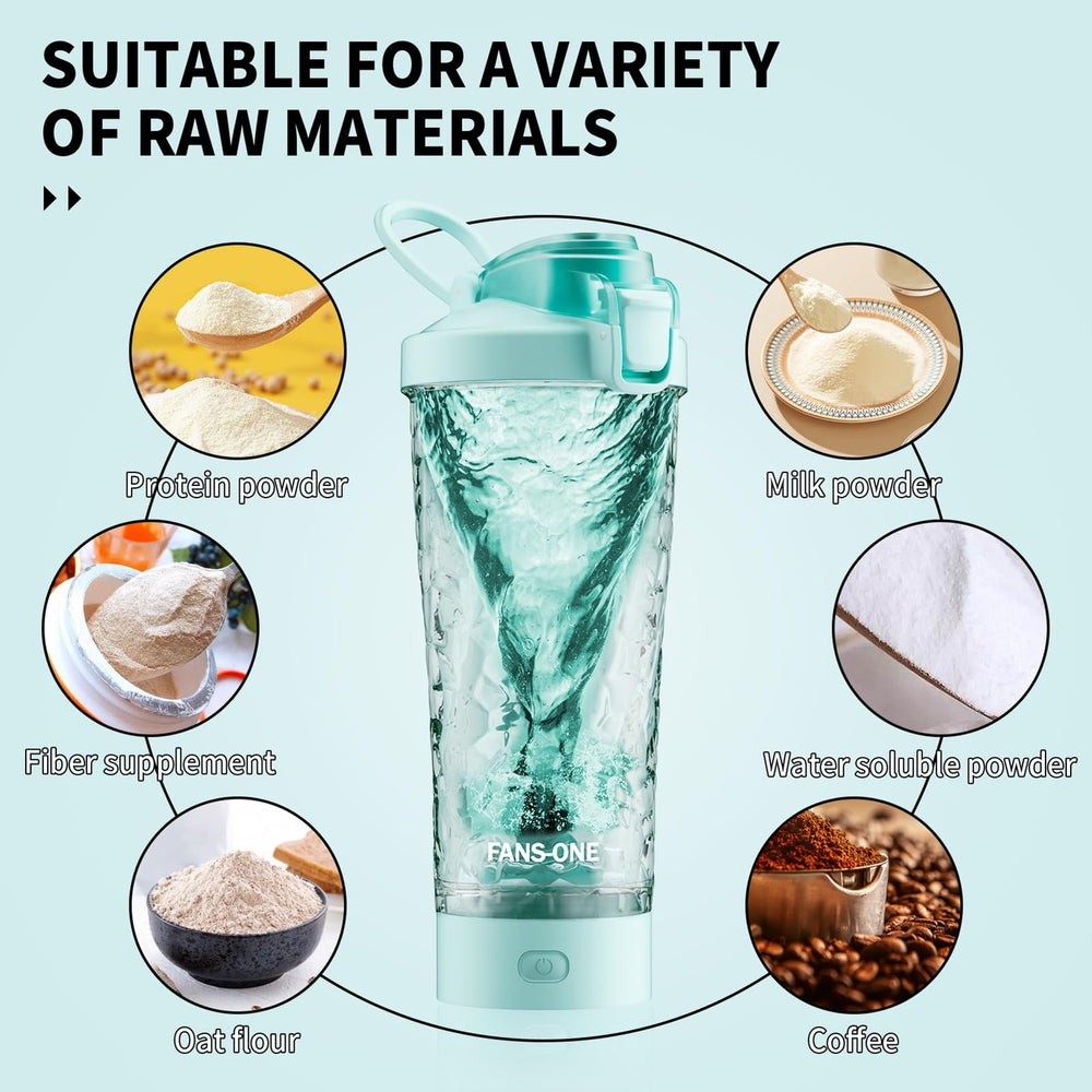 Fans-One 24oz shaker bottle demonstrating ample capacity for protein shakes on the go.