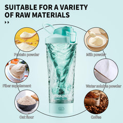 Fans-One 24oz shaker bottle demonstrating ample capacity for protein shakes on the go.