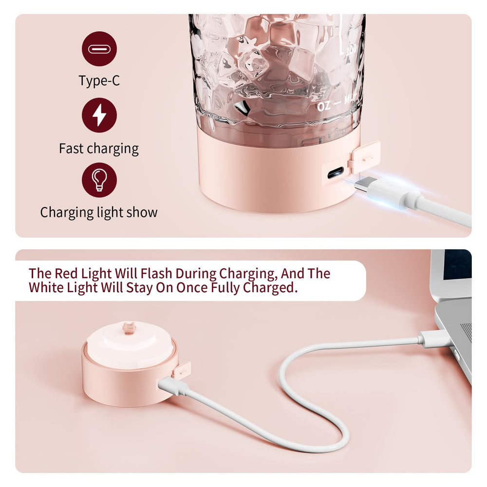 Fans-One electric shaker bottle in hand pink emphasizes comfortable grip and 24oz capacity